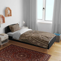 Brown Polynesia Plumeria Tattoo Bedding Set