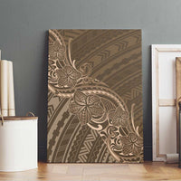 Brown Polynesia Plumeria Tattoo Canvas Wall Art