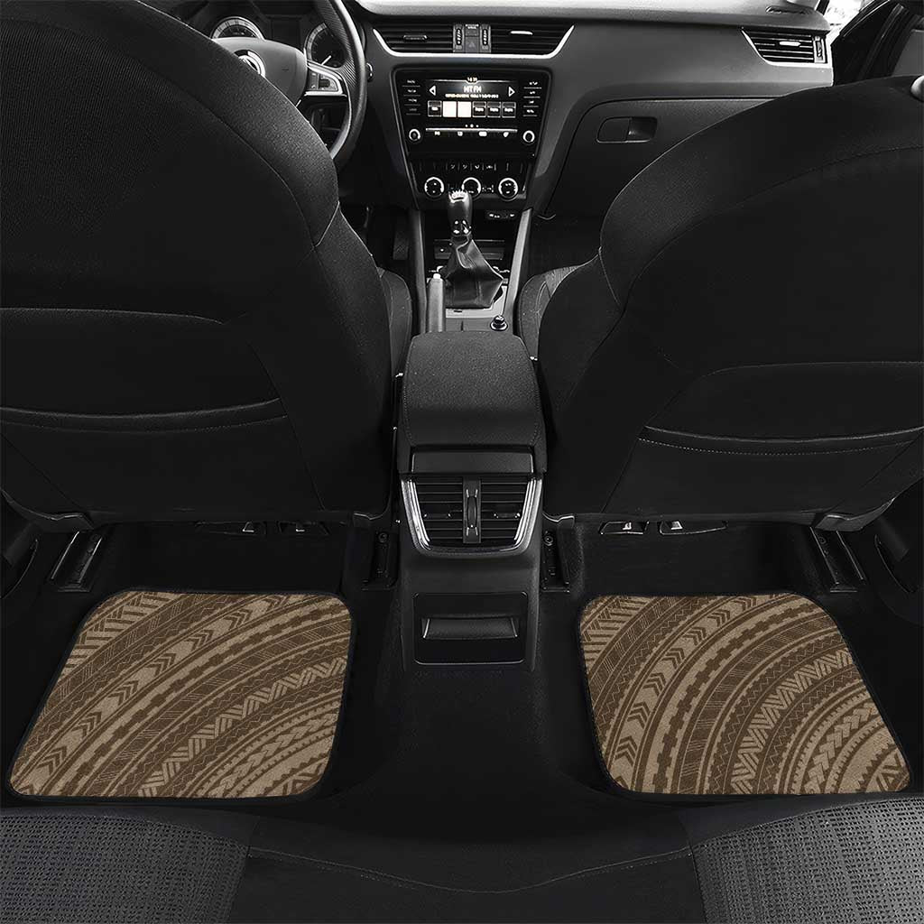Brown Polynesia Plumeria Tattoo Car Mats