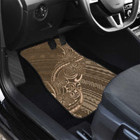 Brown Polynesia Plumeria Tattoo Car Mats