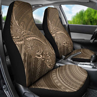 Brown Polynesia Plumeria Tattoo Car Seat Cover