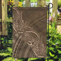 Brown Polynesia Plumeria Tattoo Garden Flag