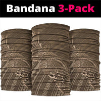 Brown Polynesia Plumeria Tattoo Neck Gaiter
