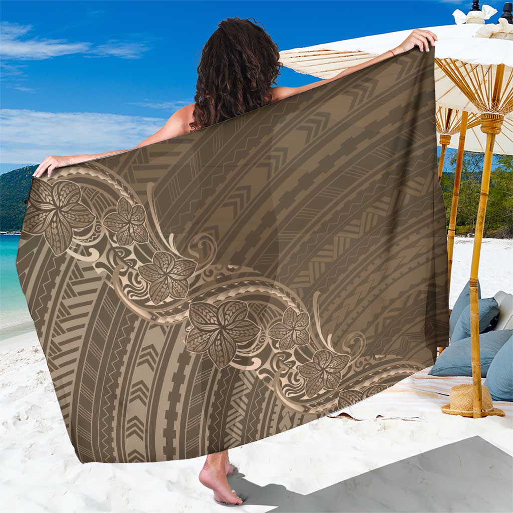 Brown Polynesia Plumeria Tattoo Sarong