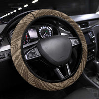 Brown Polynesia Plumeria Tattoo Steering Wheel Cover