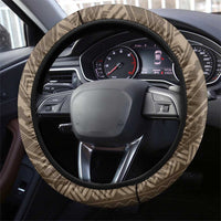 Brown Polynesia Plumeria Tattoo Steering Wheel Cover