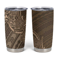 Brown Polynesia Plumeria Tattoo Tumbler Cup