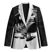 Custom New Zealand Silver Fern Petanque Blazer Aotearoa Maori Pattern