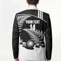 Custom New Zealand Silver Fern Petanque Blazer Aotearoa Maori Pattern