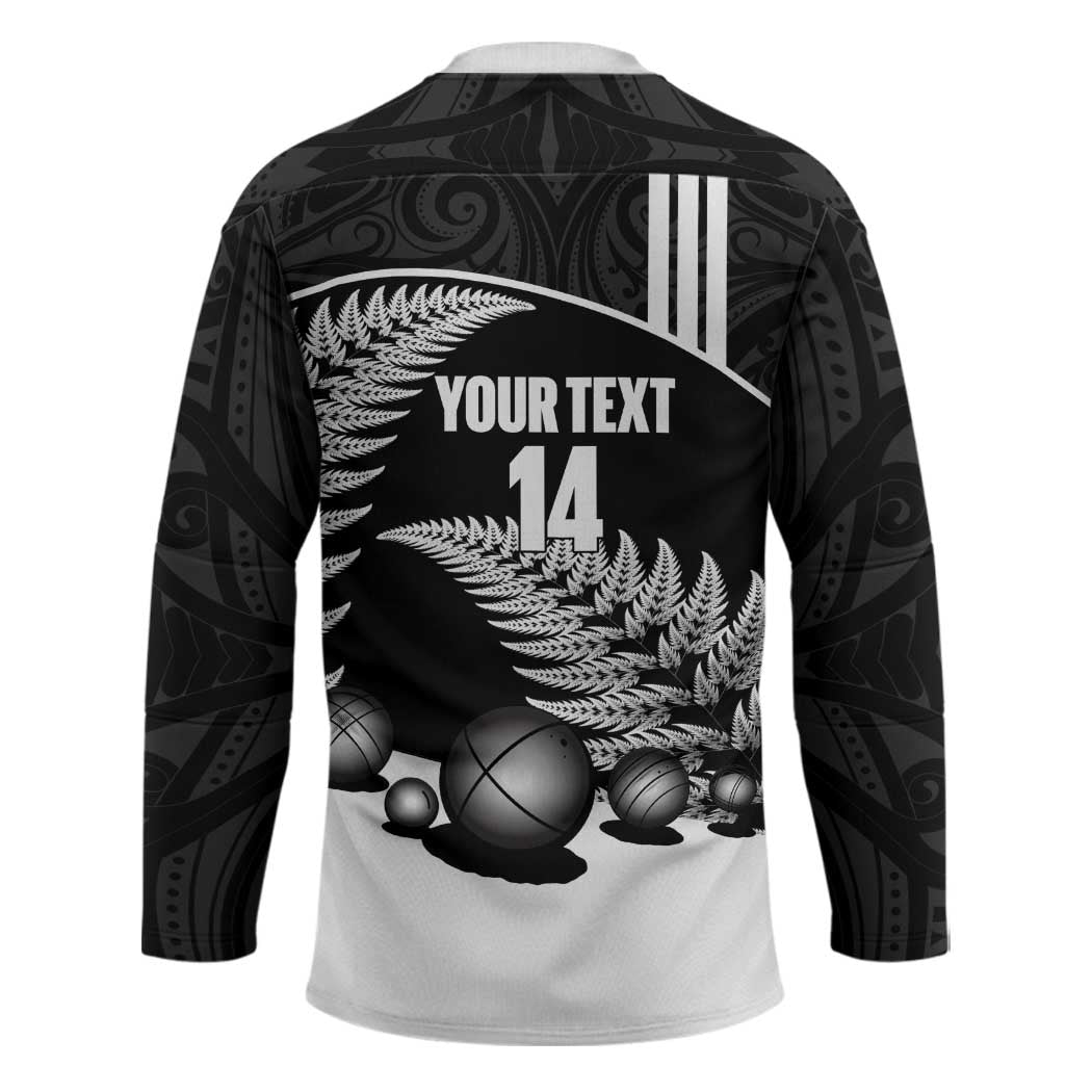 Custom New Zealand Silver Fern Petanque Hockey Jersey Aotearoa Maori Pattern
