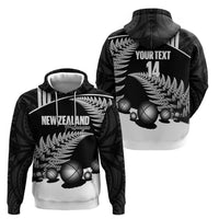 Custom New Zealand Silver Fern Petanque Hoodie Aotearoa Maori Pattern