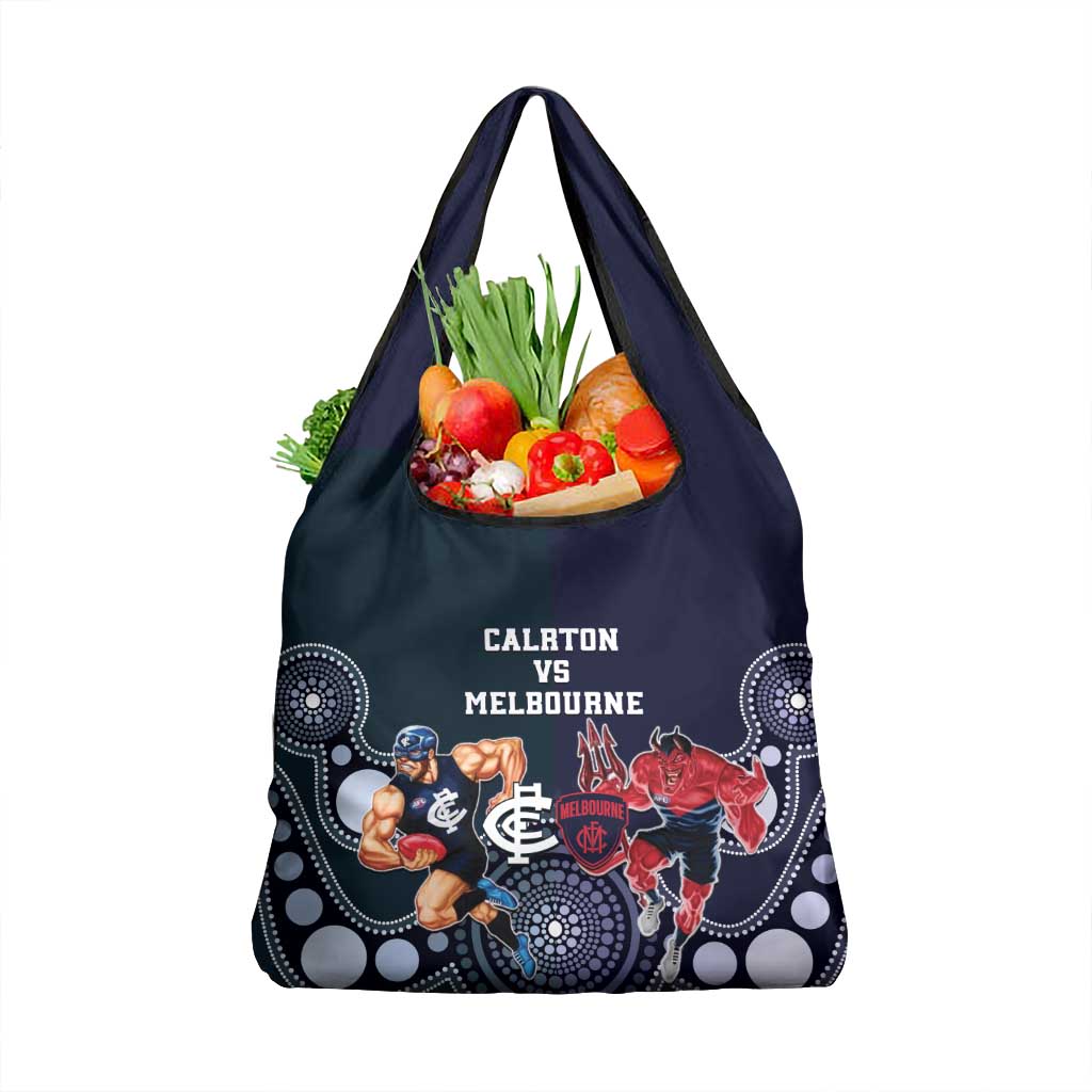 Demons And Blues Football Grocery Bag Melbourne And Calrton Mascots Aboriginal Art