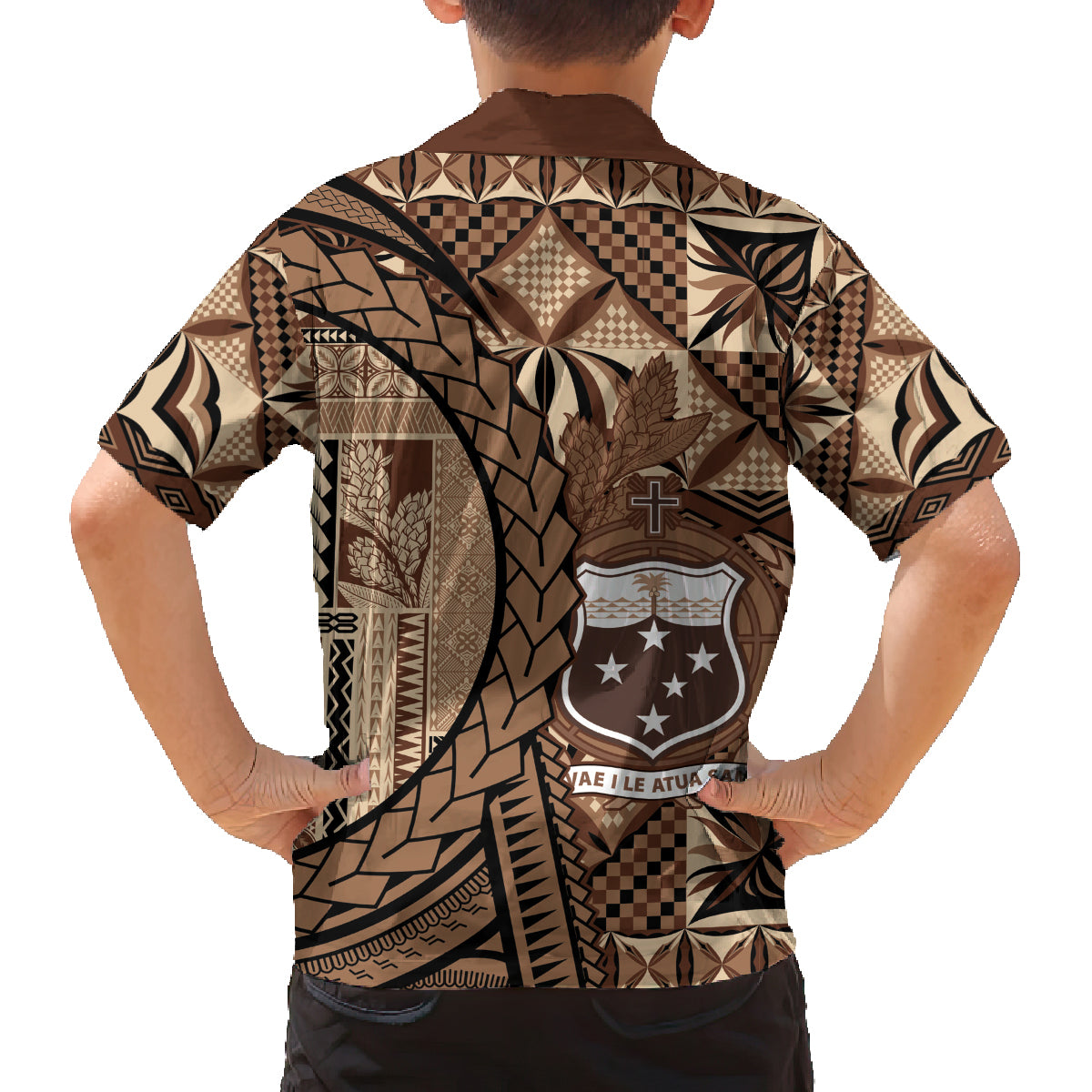 Samoa Siapo Family Matching Long Sleeve Bodycon Dress and Hawaiian Shirt Happy Independence Day Vintage Vibes LT14 - Polynesian Pride