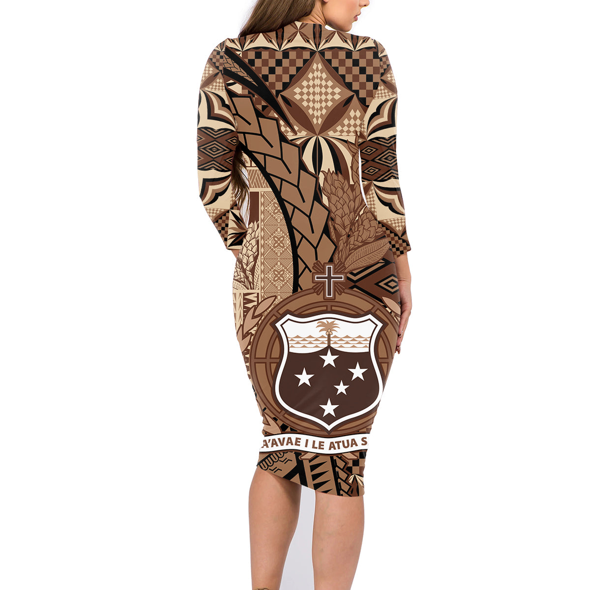 Samoa Siapo Family Matching Long Sleeve Bodycon Dress and Hawaiian Shirt Happy Independence Day Vintage Vibes LT14 - Polynesian Pride