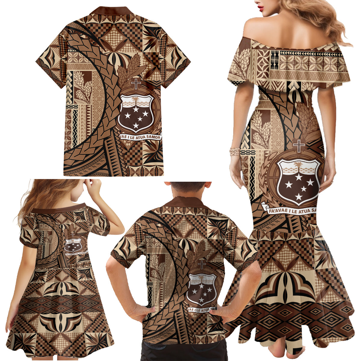 Samoa Siapo Family Matching Mermaid Dress and Hawaiian Shirt Happy Independence Day Vintage Vibes LT14 - Polynesian Pride