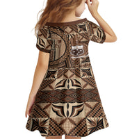 Samoa Siapo Family Matching Short Sleeve Bodycon Dress and Hawaiian Shirt Happy Independence Day Vintage Vibes LT14 - Polynesian Pride