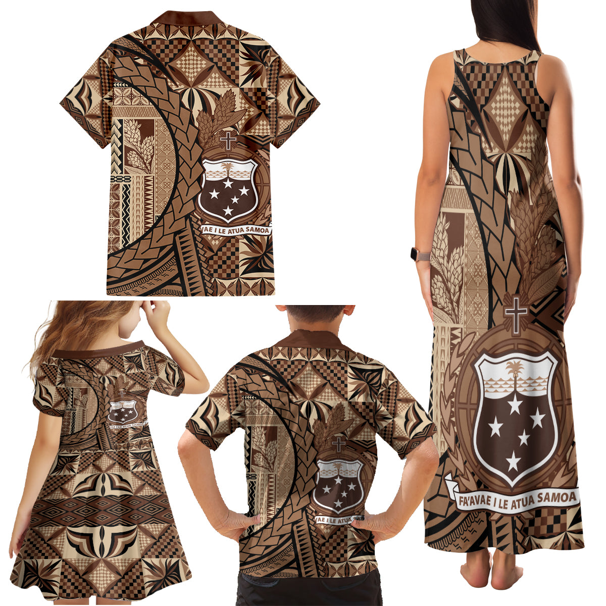 Samoa Siapo Family Matching Tank Maxi Dress and Hawaiian Shirt Happy Independence Day Vintage Vibes LT14 - Polynesian Pride
