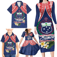 Samoan Independence Day Family Matching Long Sleeve Bodycon Dress and Hawaiian Shirt Manuia Le Tutoatasi O Samoa LT14 - Polynesian Pride