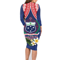 Samoan Independence Day Family Matching Long Sleeve Bodycon Dress and Hawaiian Shirt Manuia Le Tutoatasi O Samoa LT14 - Polynesian Pride