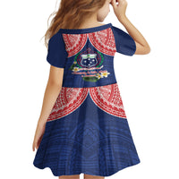 Samoan Independence Day Family Matching Off Shoulder Short Dress and Hawaiian Shirt Manuia Le Tutoatasi O Samoa LT14 - Polynesian Pride