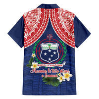 Samoan Independence Day Family Matching Off Shoulder Short Dress and Hawaiian Shirt Manuia Le Tutoatasi O Samoa LT14 - Polynesian Pride