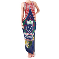 Samoan Independence Day Family Matching Tank Maxi Dress and Hawaiian Shirt Manuia Le Tutoatasi O Samoa LT14 Mom's Dress Blue - Polynesian Pride