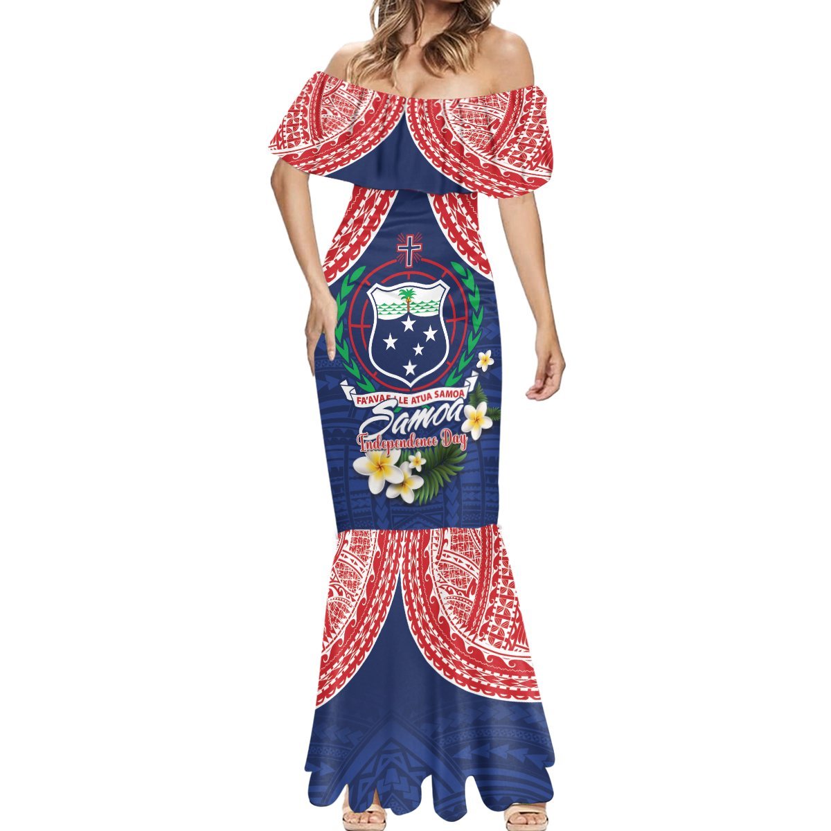 Samoan Independence Day Mermaid Dress Manuia Le Tutoatasi O Samoa LT14 - Polynesian Pride