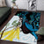 New Zealand Silver Fern Tui Bird Area Rug Maori Kowhai Paua Shell Taniko Motifs