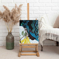 New Zealand Silver Fern Tui Bird Canvas Wall Art Maori Kowhai Paua Shell Taniko Motifs LT14 - Polynesian Pride