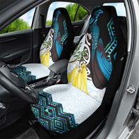 New Zealand Silver Fern Tui Bird Car Seat Cover Maori Kowhai Paua Shell Taniko Motifs LT14 - Polynesian Pride