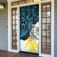 New Zealand Silver Fern Tui Bird Door Cover Maori Kowhai Paua Shell Taniko Motifs LT14 - Polynesian Pride