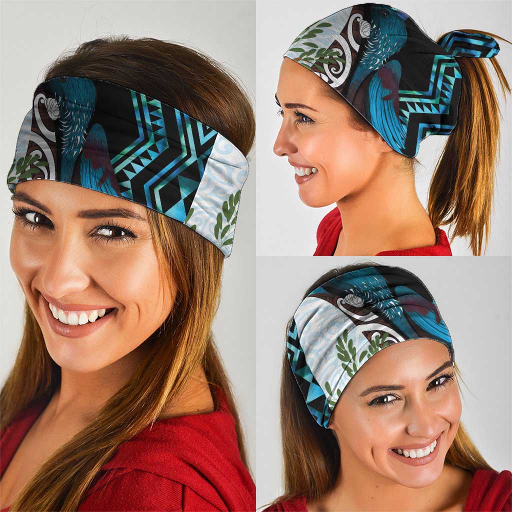 New Zealand Silver Fern Tui Bird Neck Gaiter Maori Kowhai Paua Shell Taniko Motifs LT14 - Polynesian Pride
