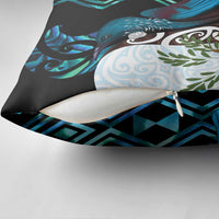 New Zealand Silver Fern Tui Bird Pillow Cover Maori Kowhai Paua Shell Taniko Motifs LT14 - Polynesian Pride