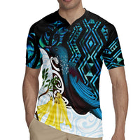 New Zealand Silver Fern Tui Bird Rugby Jersey Maori Kowhai Paua Shell Taniko Motifs LT14 - Polynesian Pride