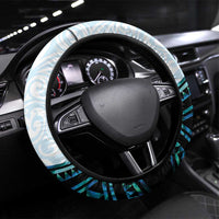 New Zealand Silver Fern Tui Bird Steering Wheel Cover Maori Kowhai Paua Shell Taniko Motifs LT14 Universal Fit Turquoise - Polynesian Pride