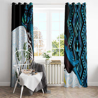 New Zealand Silver Fern Tui Bird Window Curtain Maori Kowhai Paua Shell Taniko Motifs LT14 - Polynesian Pride