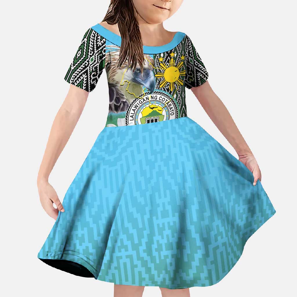 Cotabato Philippines Province Family Matching Off Shoulder Maxi Dress and Hawaiian Shirt Filipino Eagle Sampaguita Tinalak Pattern