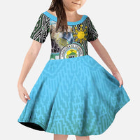 Cotabato Philippines Province Family Matching Off Shoulder Maxi Dress and Hawaiian Shirt Filipino Eagle Sampaguita Tinalak Pattern