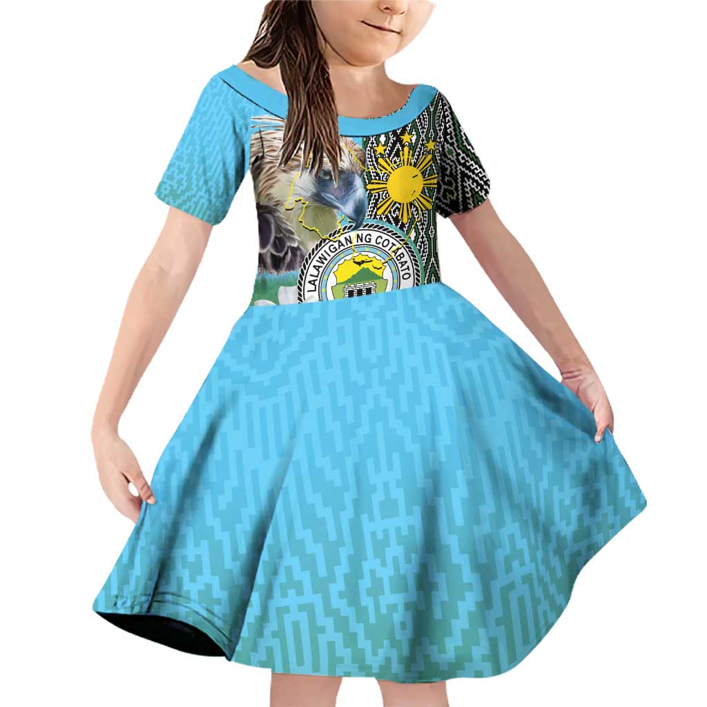 Cotabato Philippines Province Family Matching Off Shoulder Short Dress and Hawaiian Shirt Filipino Eagle Sampaguita Tinalak Pattern