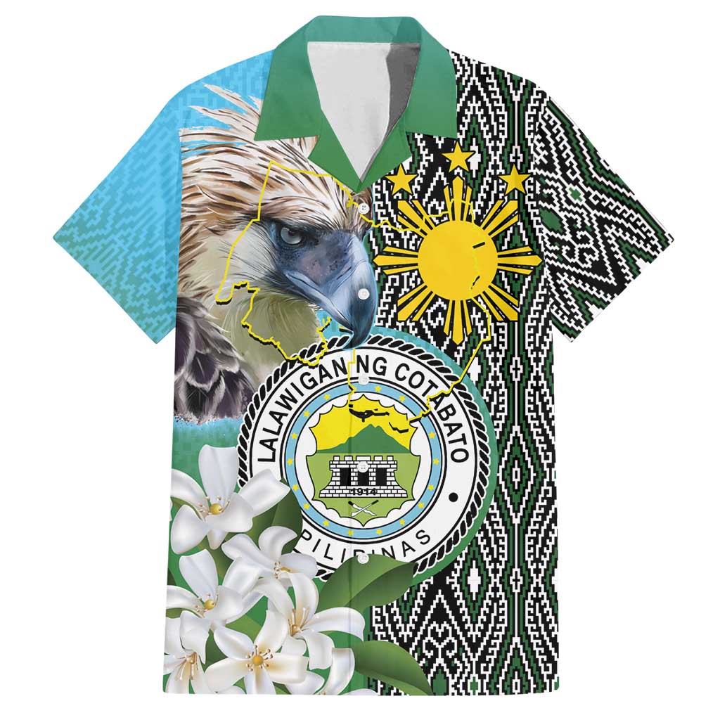 Cotabato Philippines Province Family Matching Off Shoulder Short Dress and Hawaiian Shirt Filipino Eagle Sampaguita Tinalak Pattern