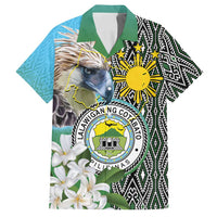 Cotabato Philippines Province Family Matching Off Shoulder Short Dress and Hawaiian Shirt Filipino Eagle Sampaguita Tinalak Pattern