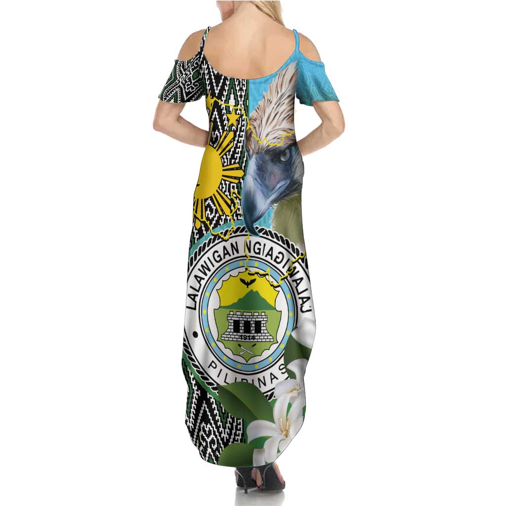 Cotabato Philippines Province Family Matching Summer Maxi Dress and Hawaiian Shirt Filipino Eagle Sampaguita Tinalak Pattern
