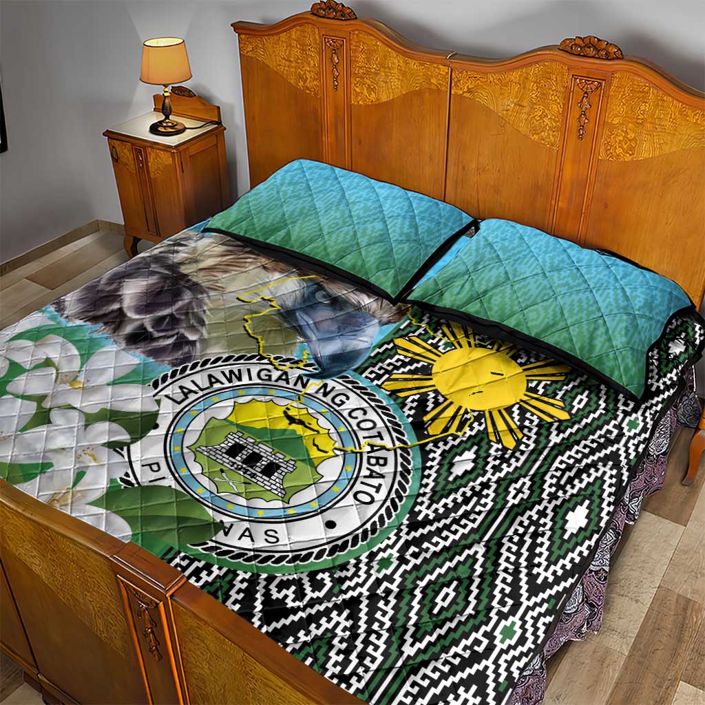 Cotabato Philippines Province Quilt Bed Set Filipino Eagle Sampaguita Tinalak Pattern