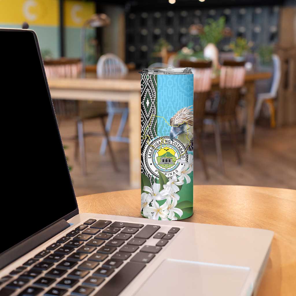 Cotabato Philippines Province Skinny Tumbler Filipino Eagle Sampaguita Tinalak Pattern
