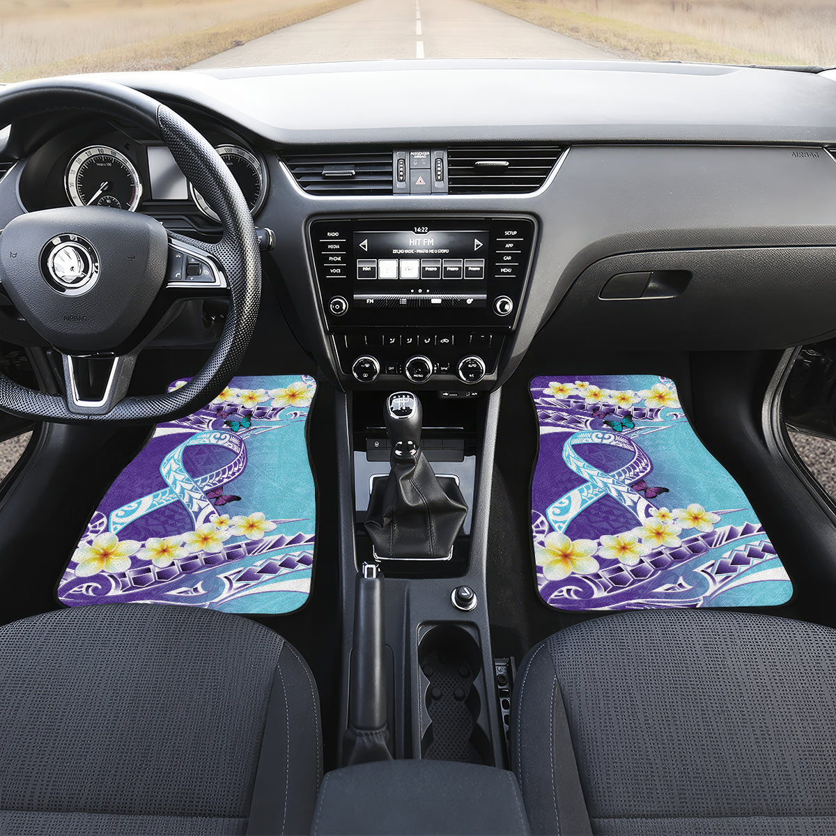 No Story Should End Too Soon Suicide Awareness Car Mats Purple And Teal Polynesian Ribbon