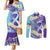 No Story Should End Too Soon Suicide Awareness Couples Matching Mermaid Dress and Long Sleeve Button Shirt Purple And Teal Polynesian Ribbon