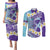 No Story Should End Too Soon Suicide Awareness Couples Matching Puletasi and Long Sleeve Button Shirt Purple And Teal Polynesian Ribbon