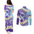 No Story Should End Too Soon Suicide Awareness Couples Matching Puletasi and Long Sleeve Button Shirt Purple And Teal Polynesian Ribbon