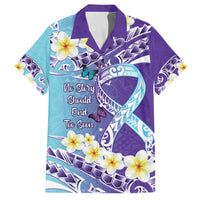 No Story Should End Too Soon Suicide Awareness Family Matching Long Sleeve Bodycon Dress and Hawaiian Shirt Purple And Teal Polynesian Ribbon LT14 Dad's Shirt - Short Sleeve Purple - Polynesian Pride