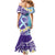 No Story Should End Too Soon Suicide Awareness Family Matching Mermaid Dress and Hawaiian Shirt Purple And Teal Polynesian Ribbon